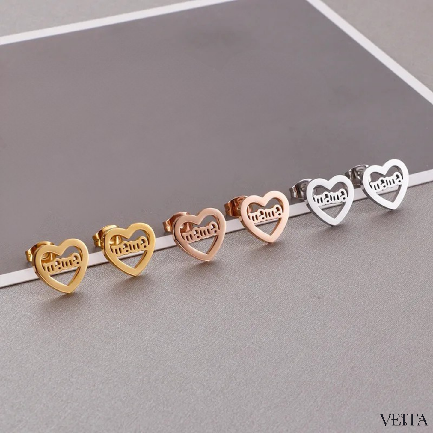 Mama Heart Stud Earrings