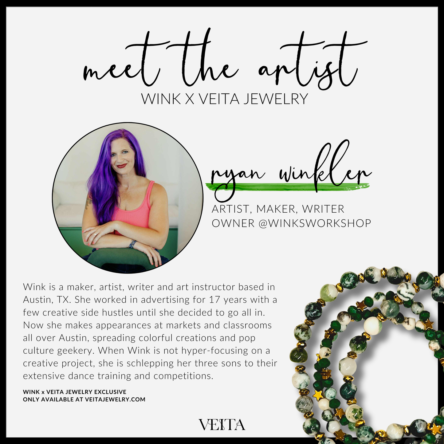 Trixie Wrap Bracelet in Peach | WINK x VEITA