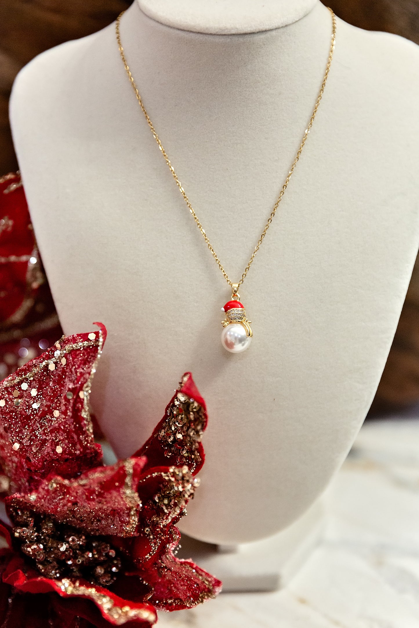 Pearl Snowman Necklace