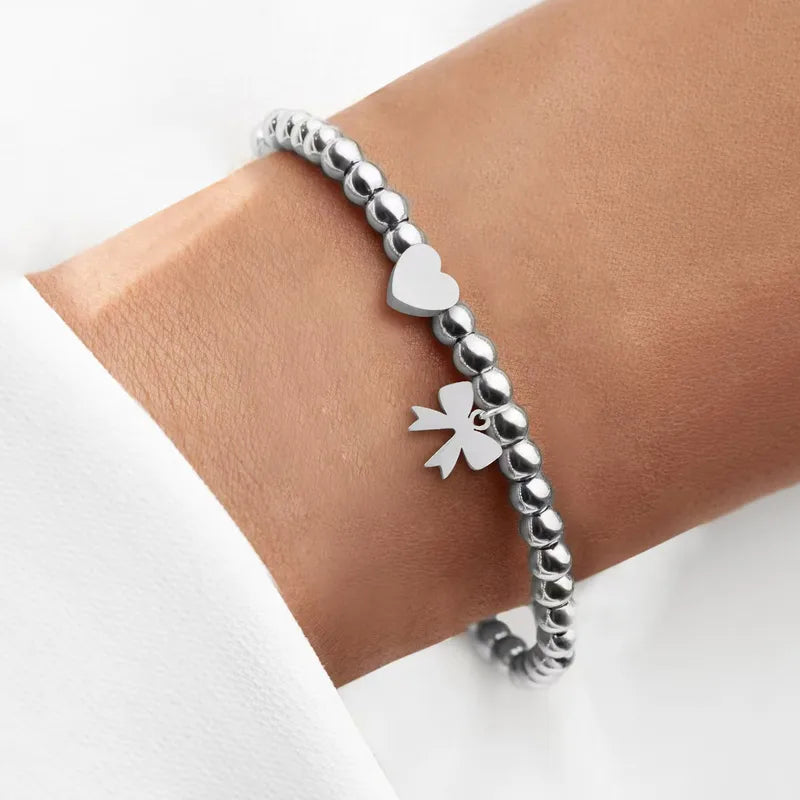 Casual Heart & Bow Beaded Bracelet | Pre-Order
