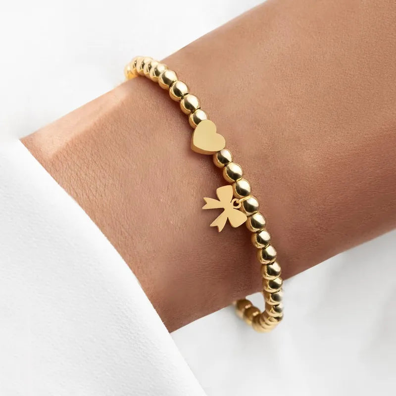Casual Heart & Bow Beaded Bracelet | Pre-Order