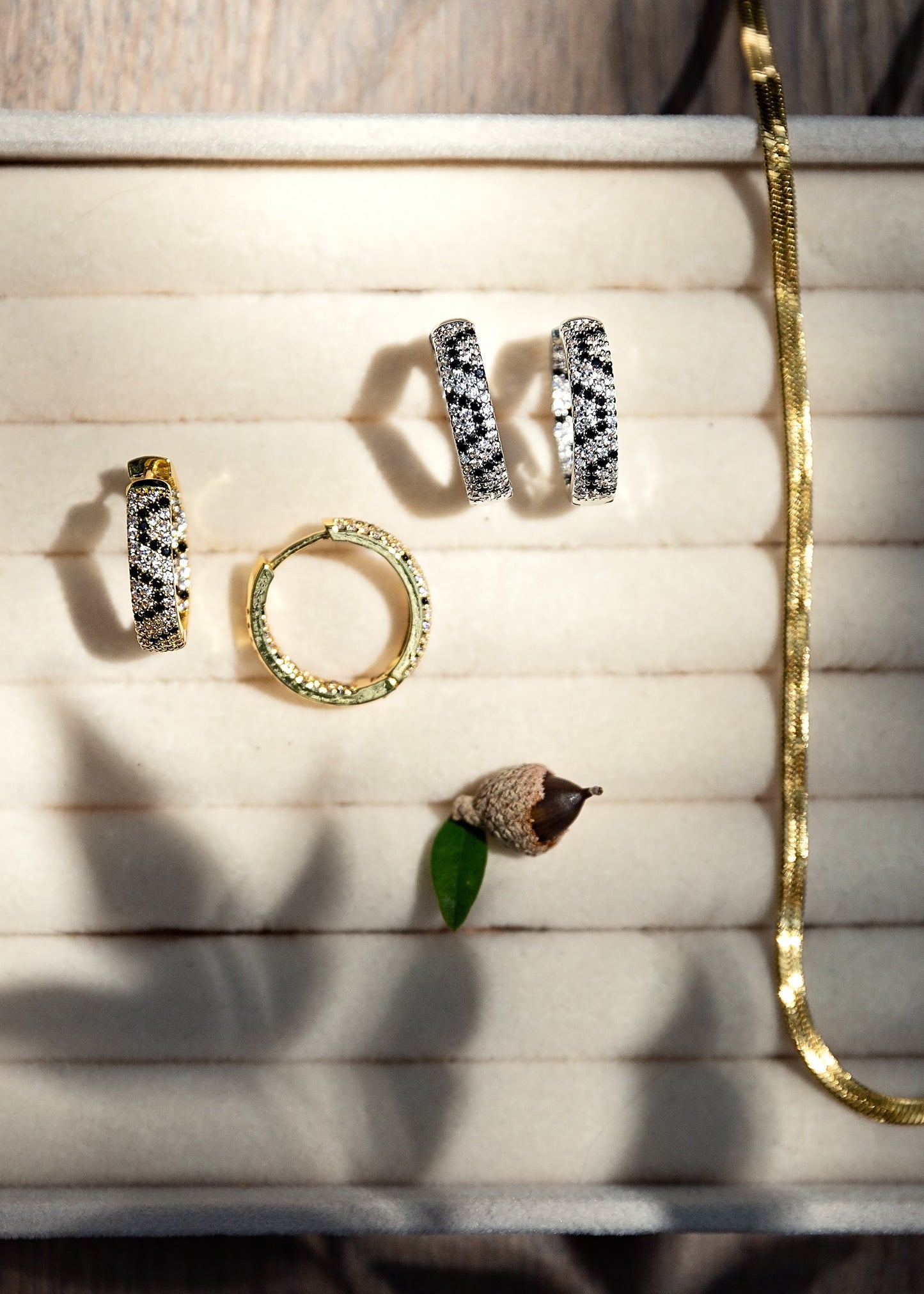 Animal Print Pavé Hoops