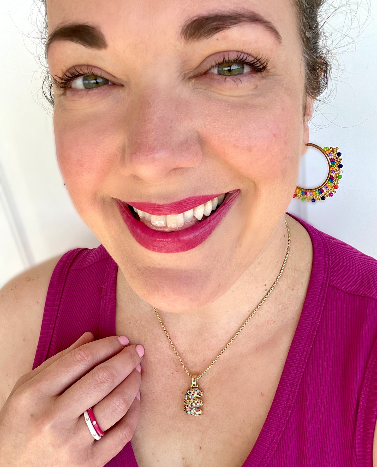 Portia Beaded Hoops