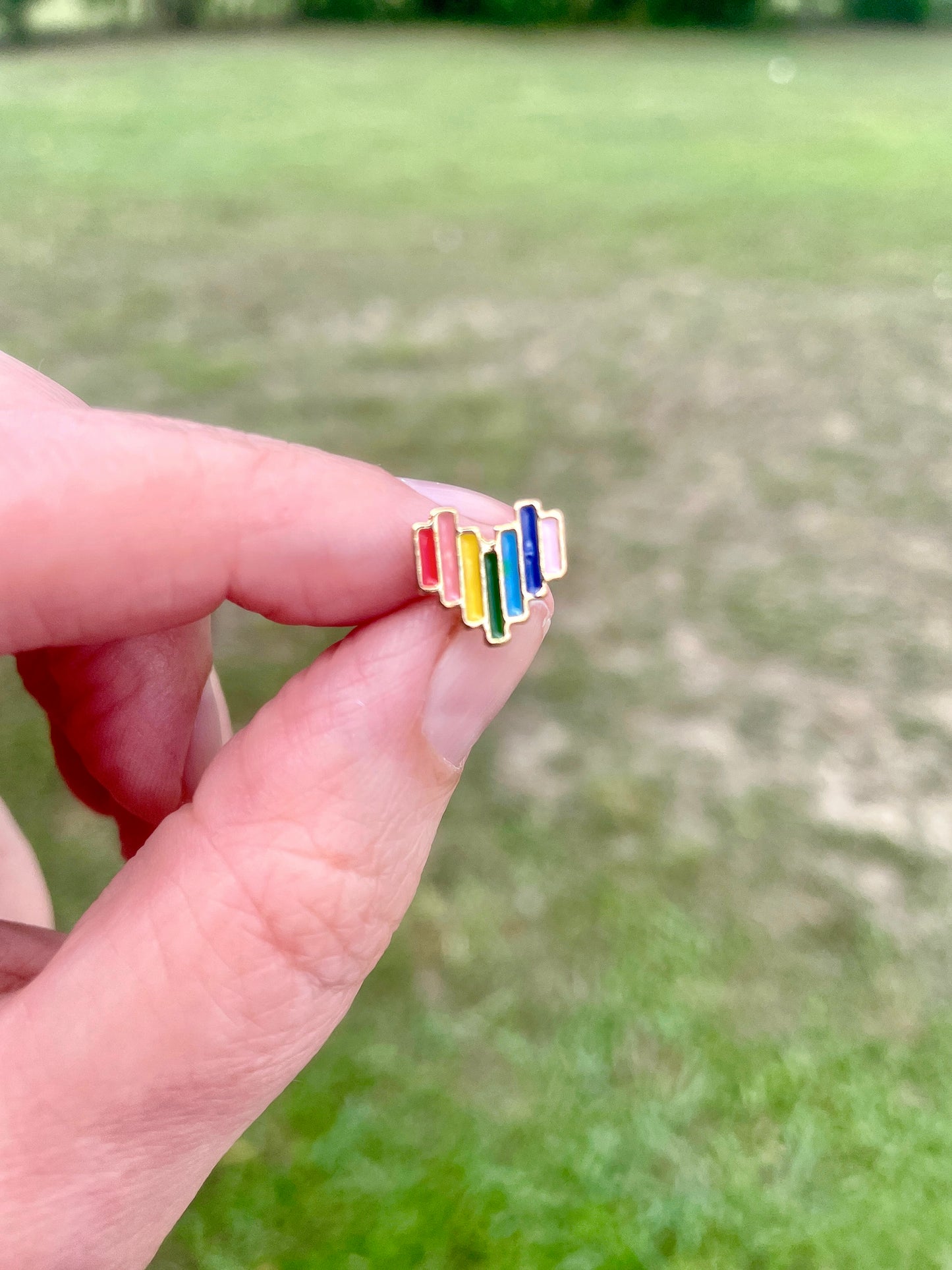 Rainbow Heart Studs | Last Chance