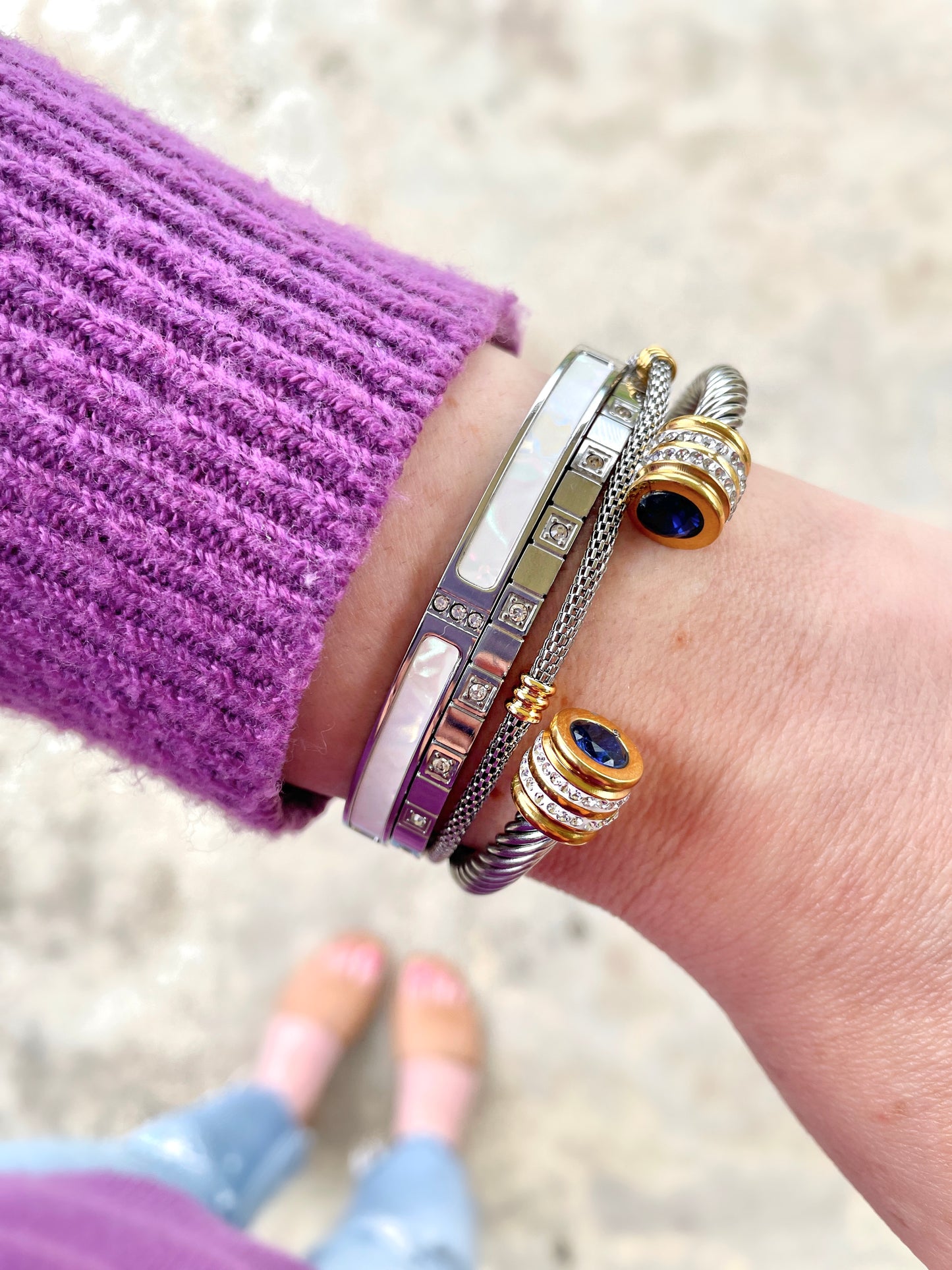 Mixed Metal Mesh Bracelet