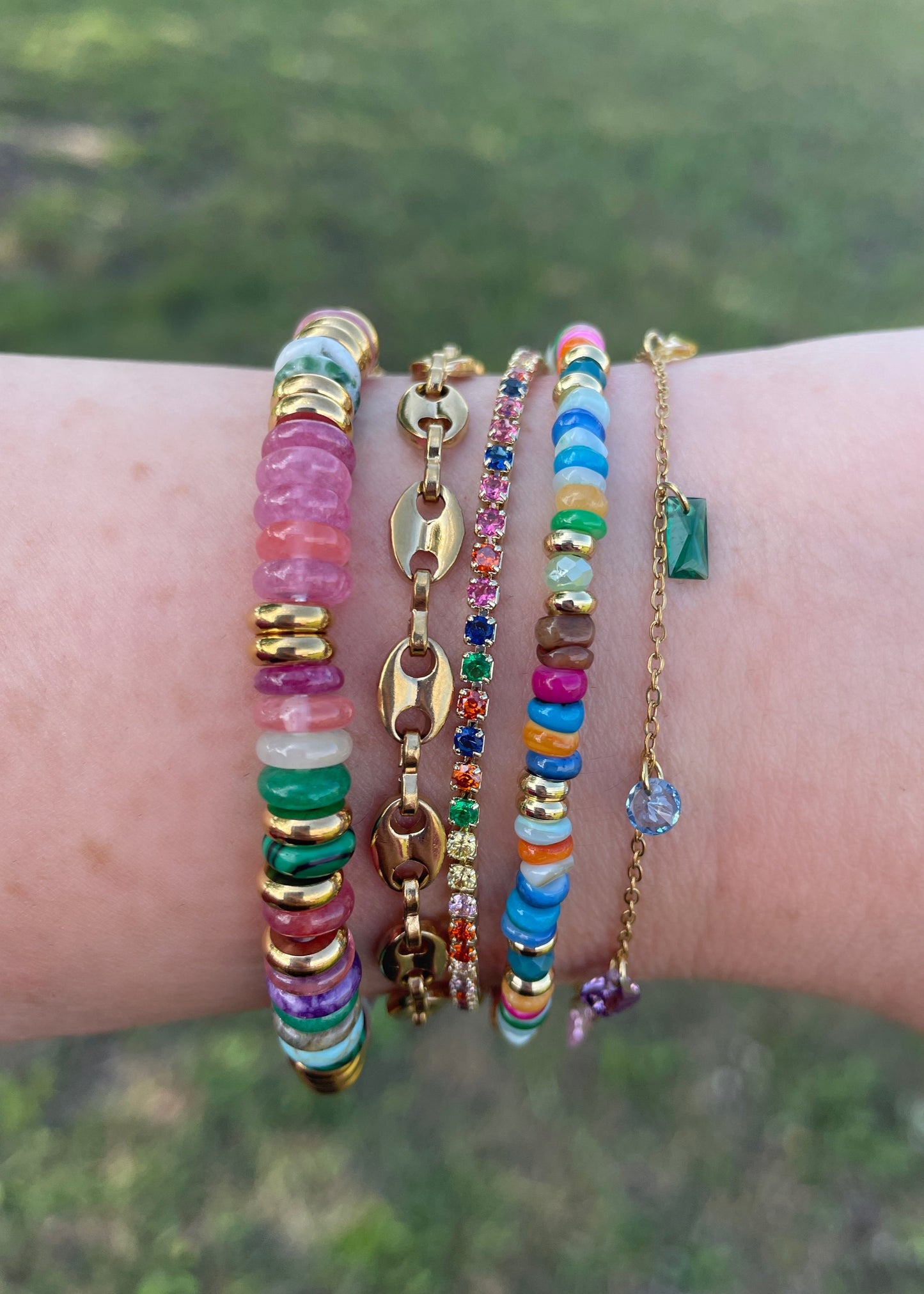 Rainbow Glass Bead Bracelet | Pre-Order