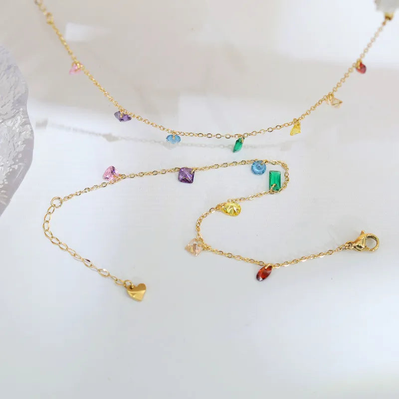 Rainbow Glass Bead Bracelet