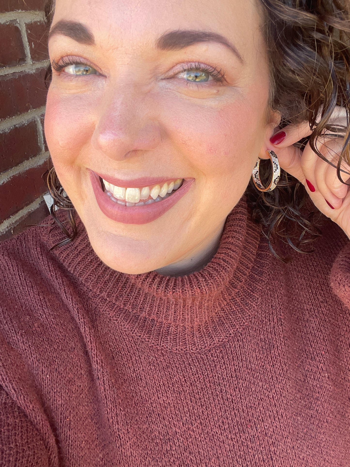 Leopard Print Pavé Hoops