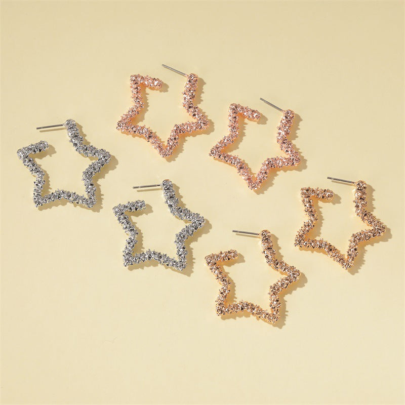 Torri Textured Star Hoops