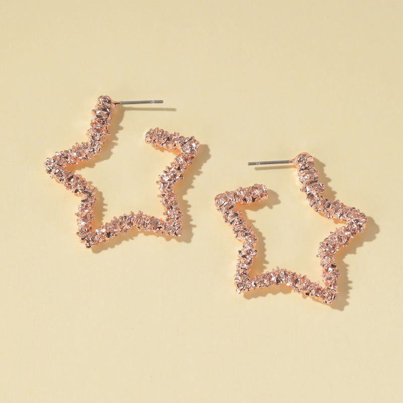 Torri Textured Star Hoops