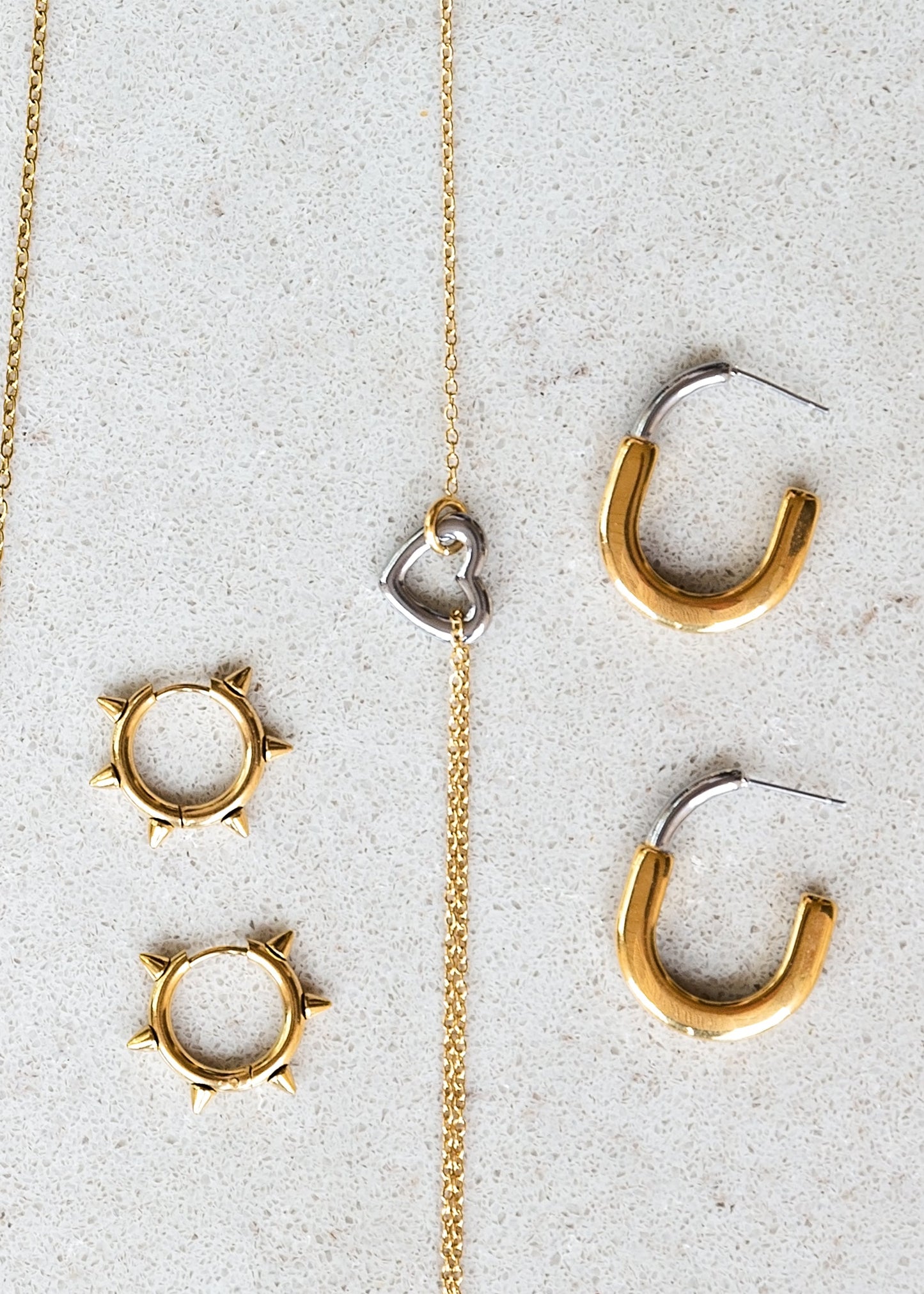 Elizabeth Double Chain Heart Bracelet