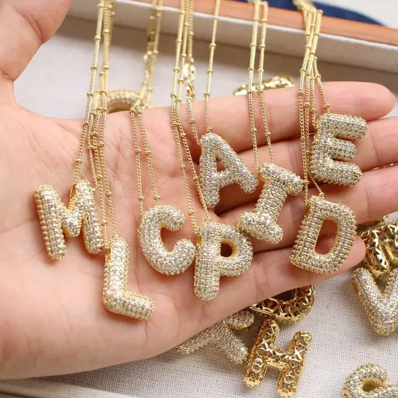 Bubble Initial Pendant Necklace | Pre-Order