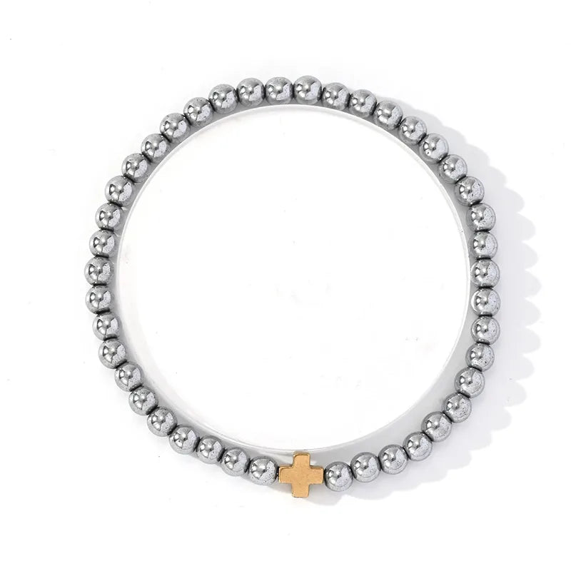 Casual Beaded Cross Bracelet