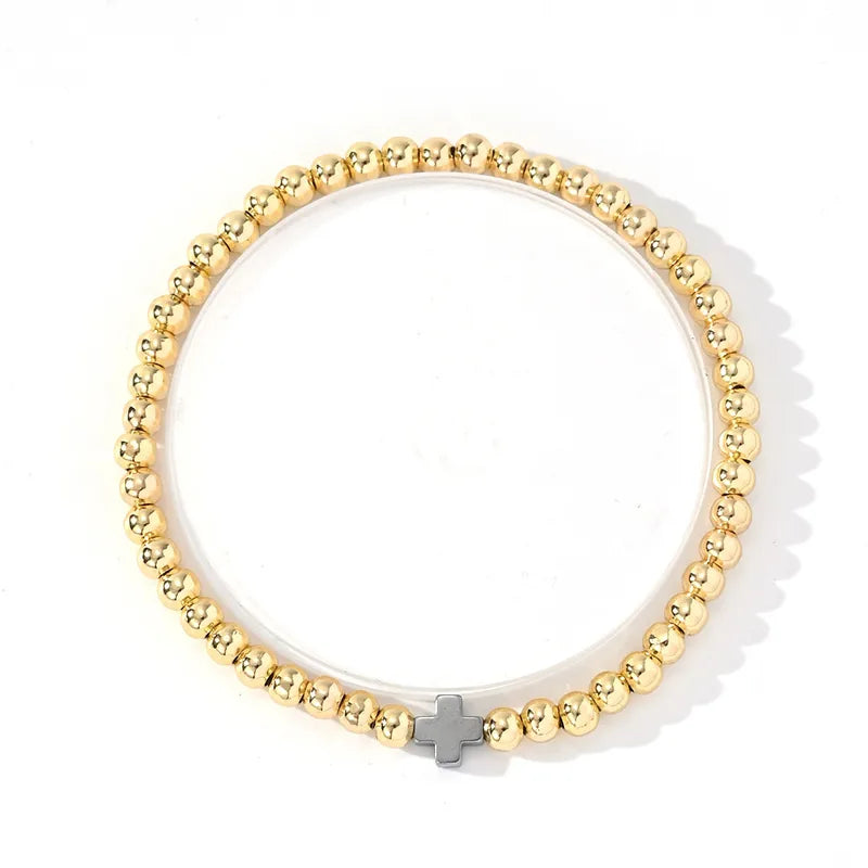 Casual Beaded Cross Bracelet