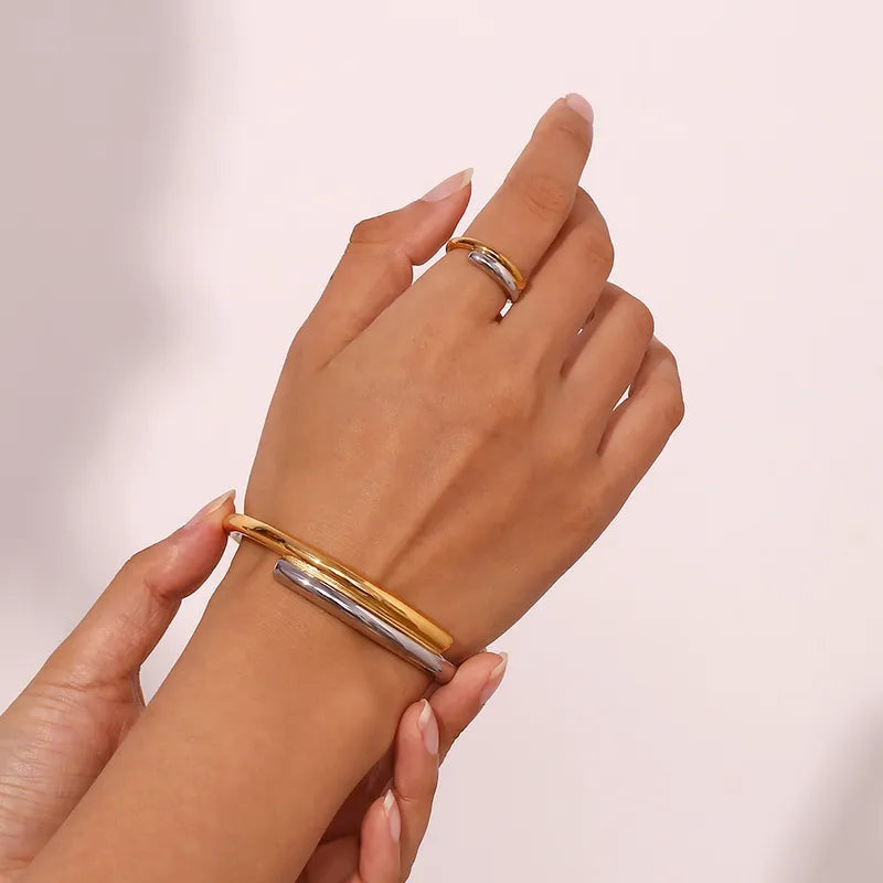 Polished Mixed Metal Cuff