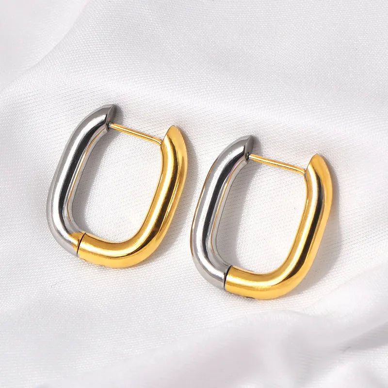 Polished Mixed Metal Hoops