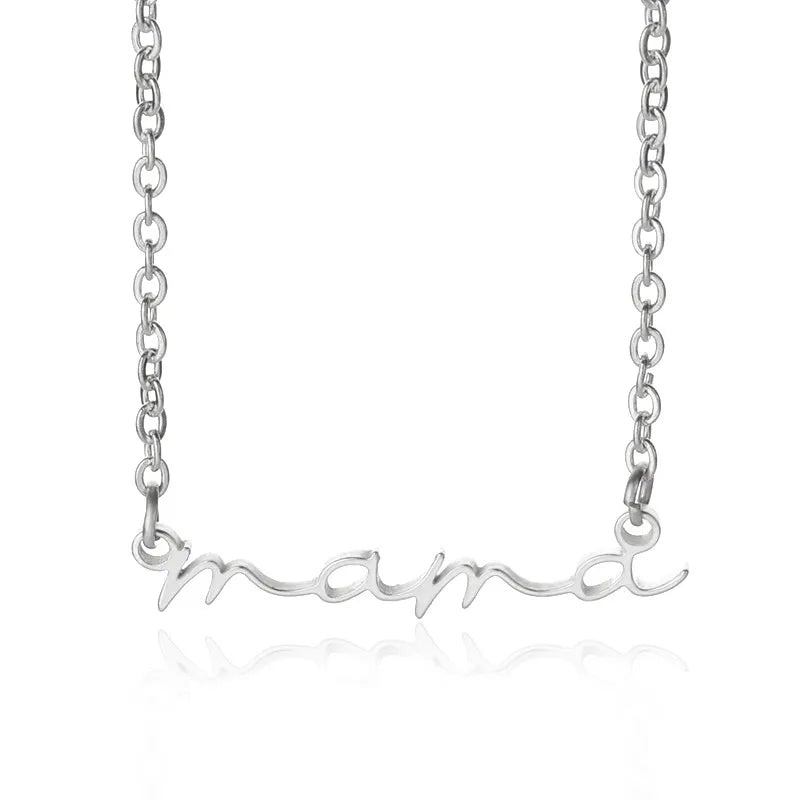 Dainty Cursive Mama Necklace