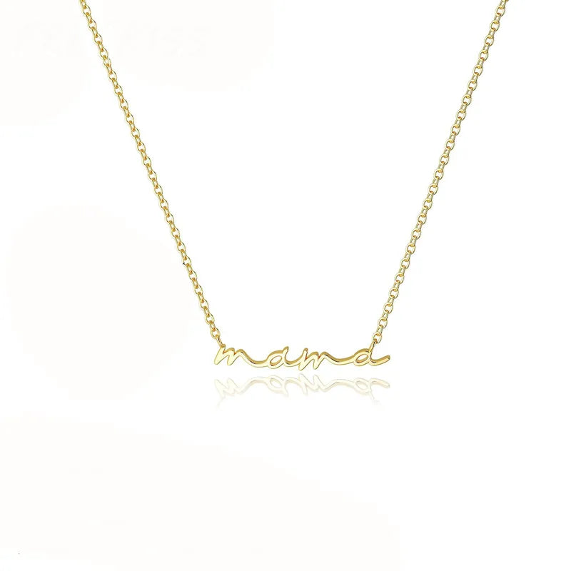 Dainty Cursive Mama Necklace