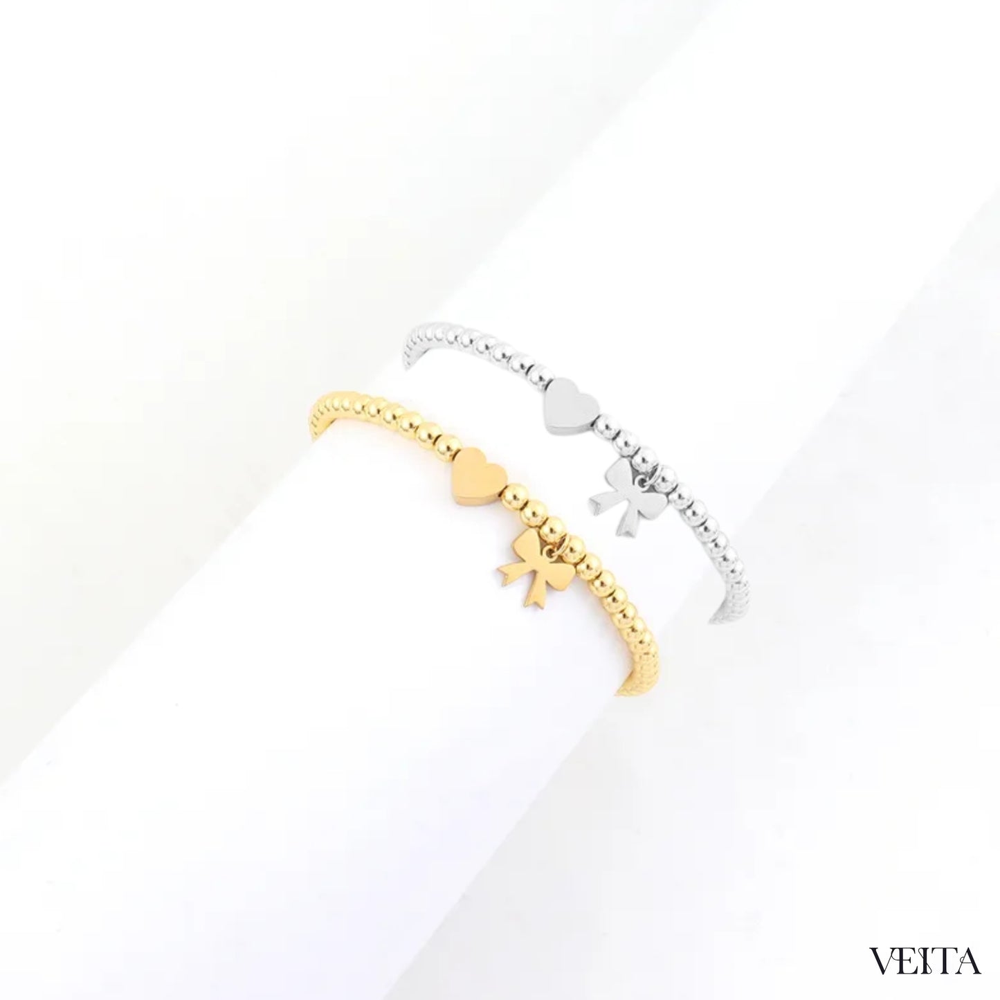 Casual Heart & Bow Beaded Bracelet | Pre-Order