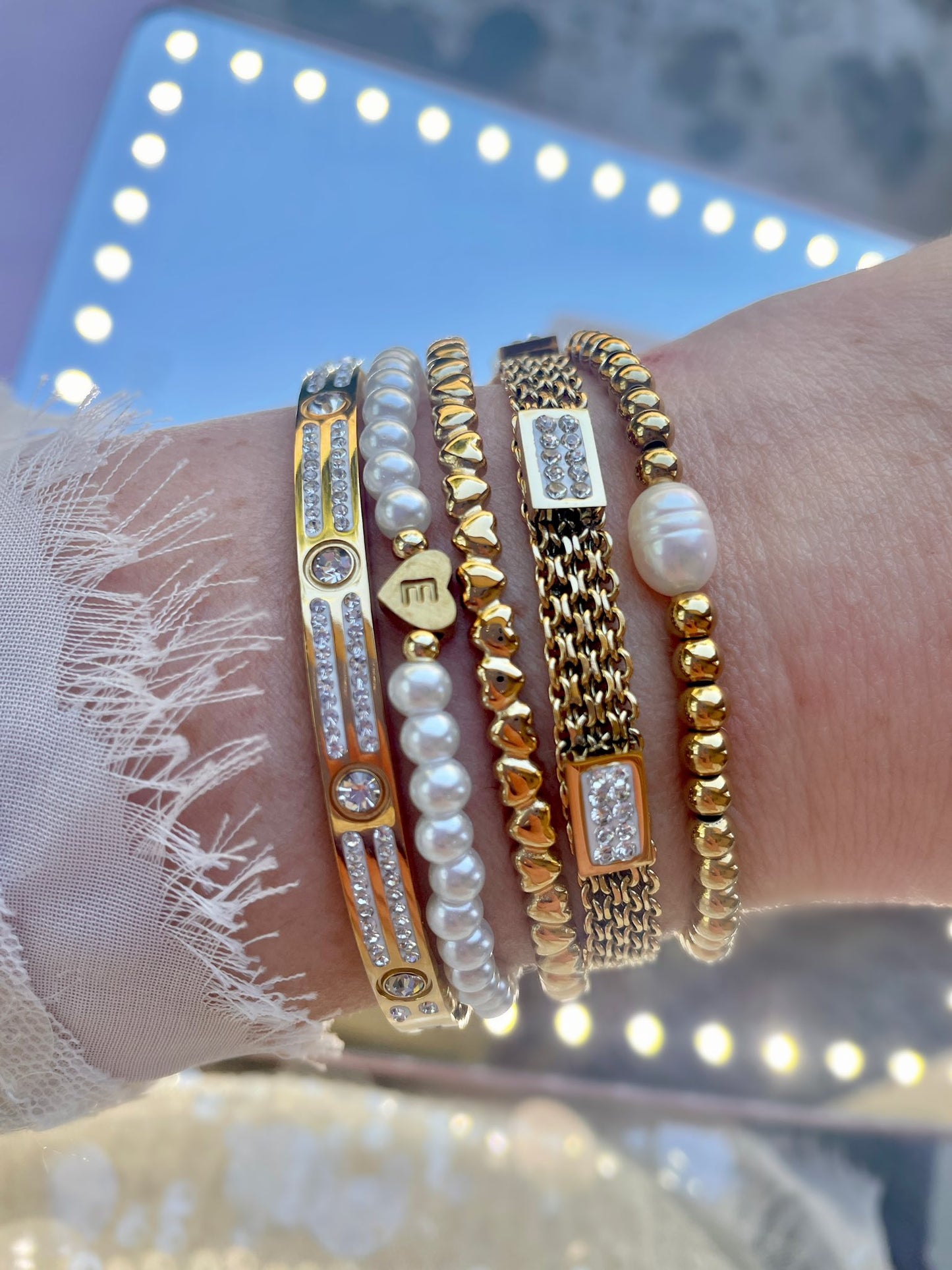 Casual Pearl Initial Bracelet | Pre-Order