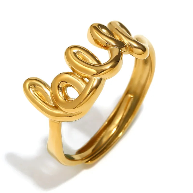 Love Script Adjustable Ring