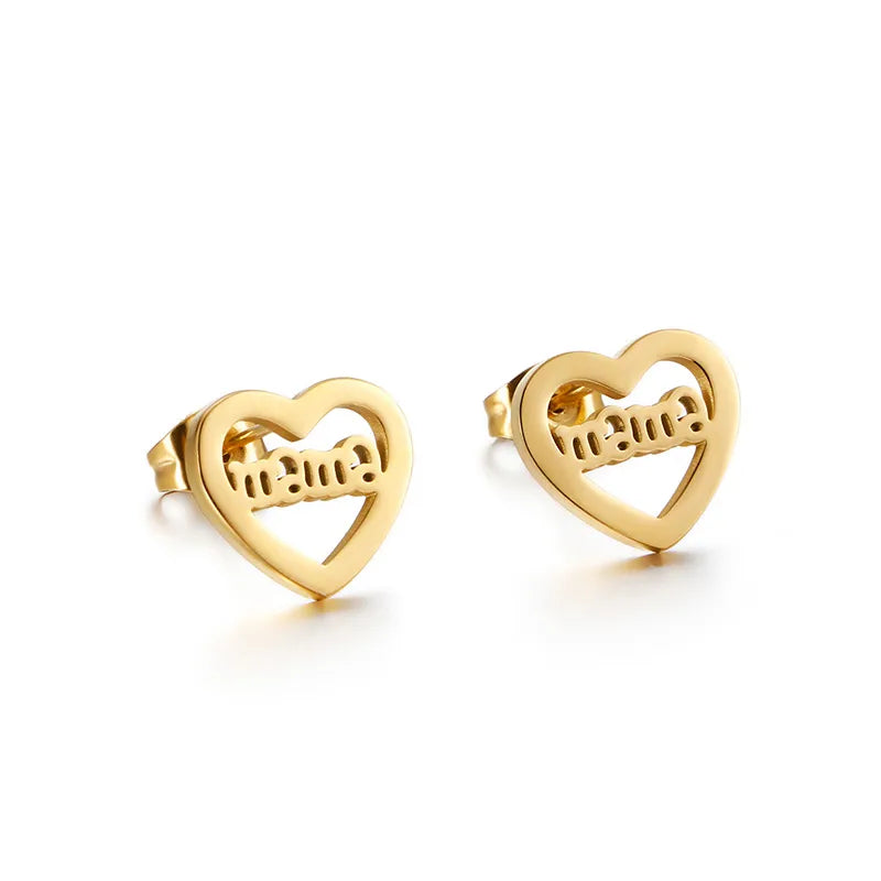 Mama Heart Stud Earrings