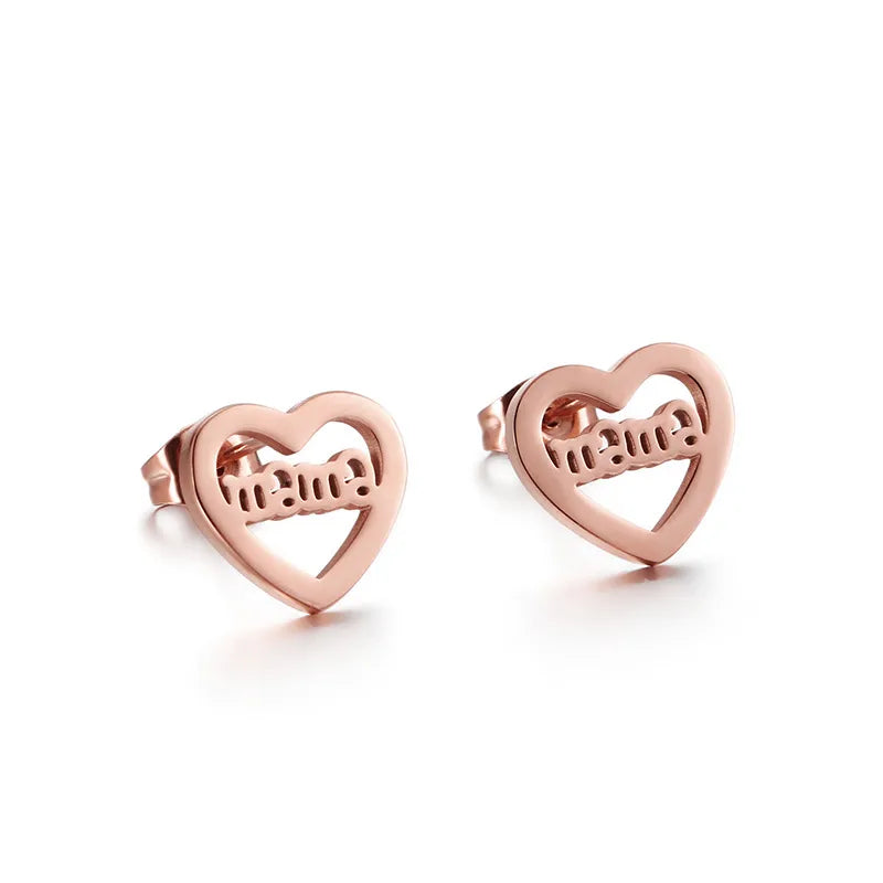 Mama Heart Stud Earrings