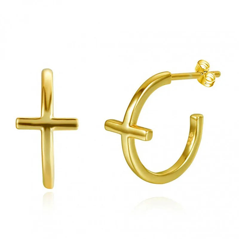 Cross Mini Hoops