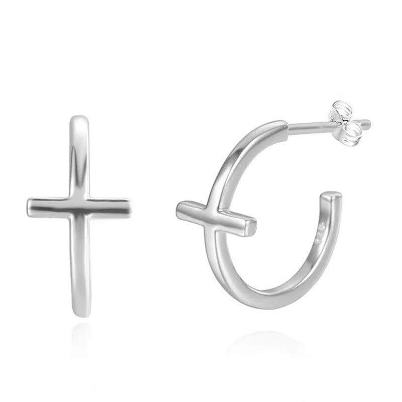 Cross Mini Hoops
