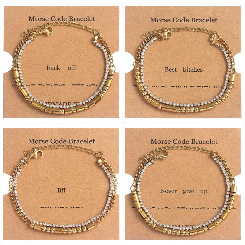 Morse Code Chain Bracelet