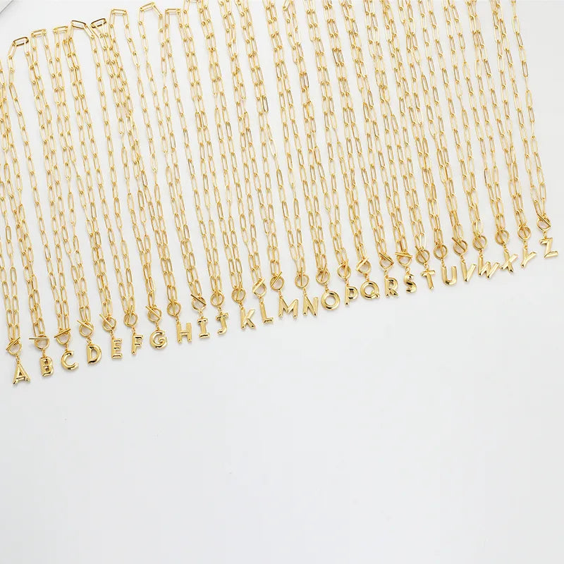 Paperclip Chain Initial Necklace | Pre-Order