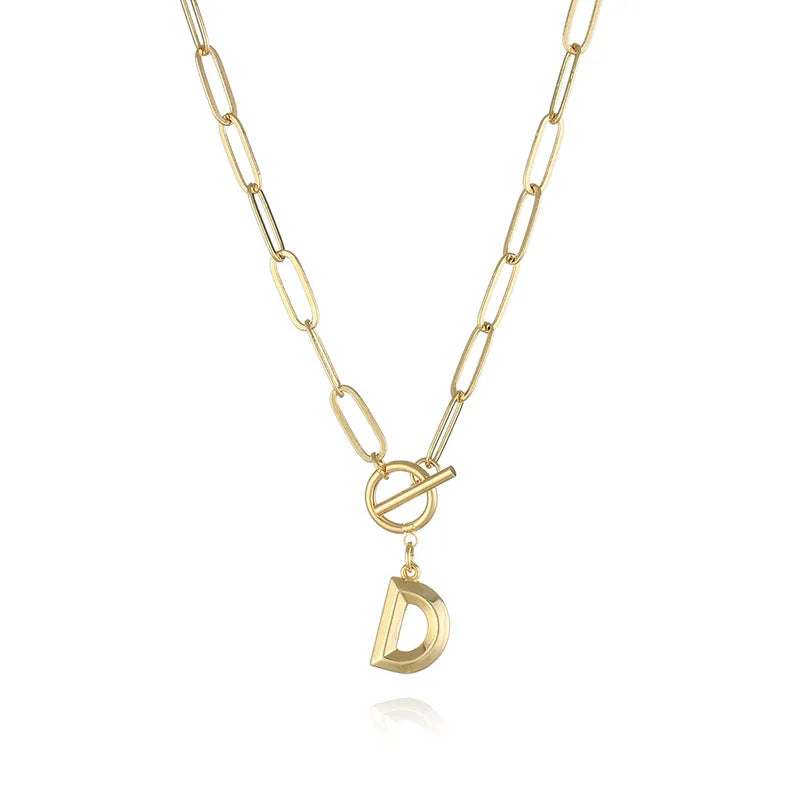Paperclip Chain Initial Necklace | Pre-Order