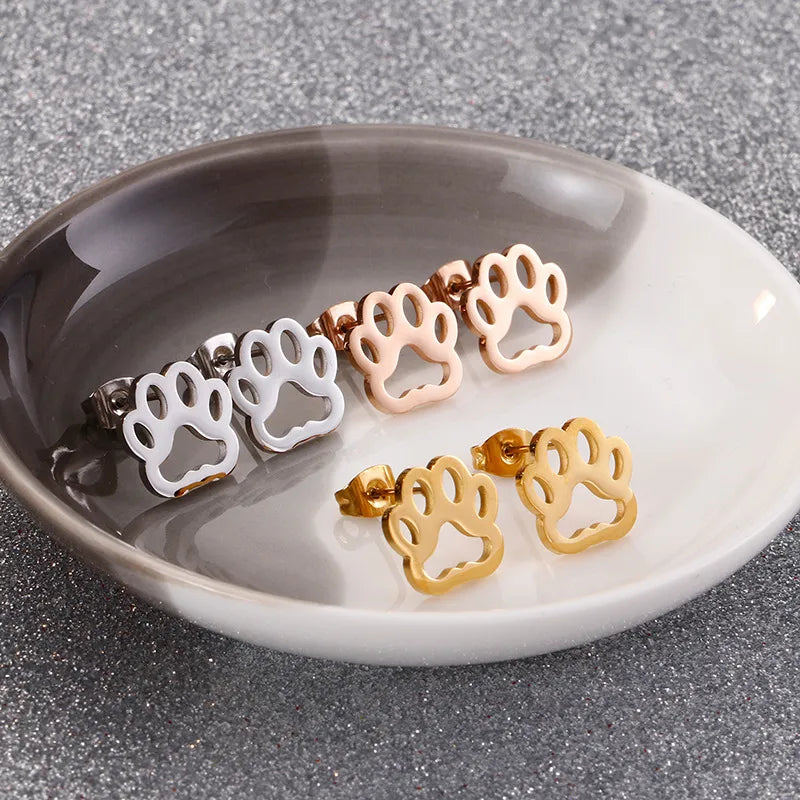Paw Print Studs