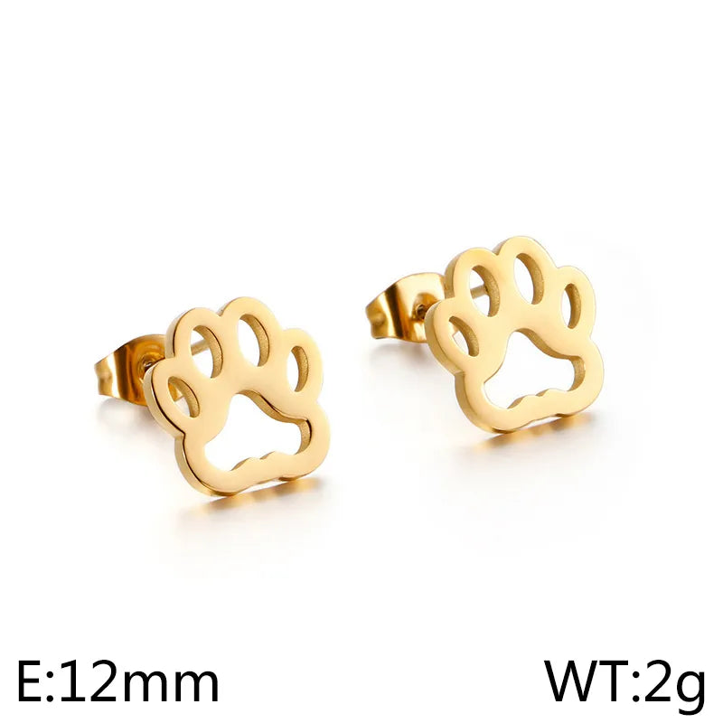 Paw Print Studs