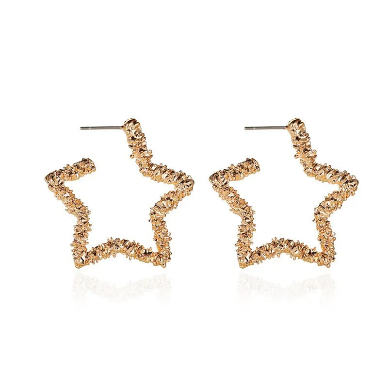 Torri Textured Star Hoops