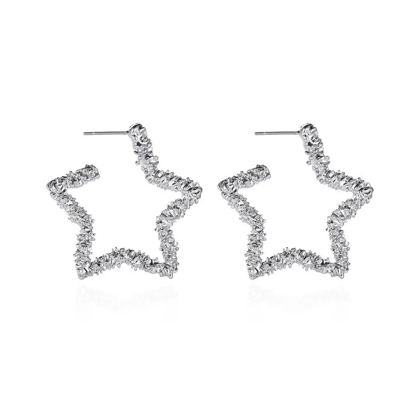 Torri Textured Star Hoops