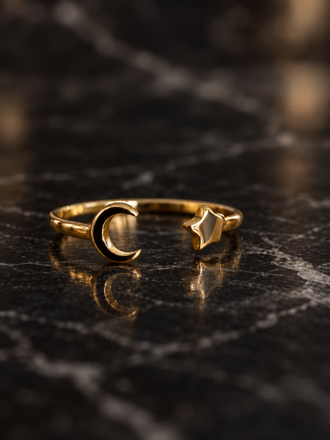 Moon & Star Micro Ring