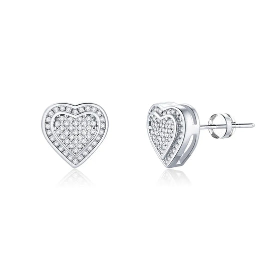 Tilly Pavé Heart Stud Earrings [LAST ONE]