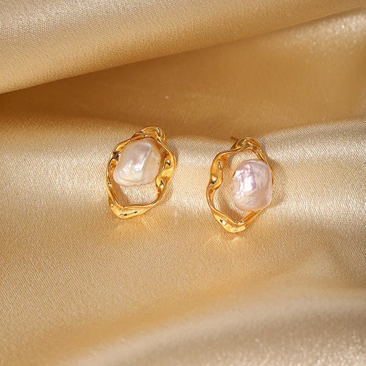 Baroque Pearl Stud Earrings [LAST ONE]