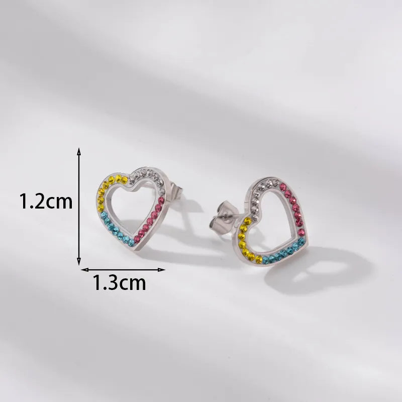 Colorful Heart Stud Earrings (Pre-Order)