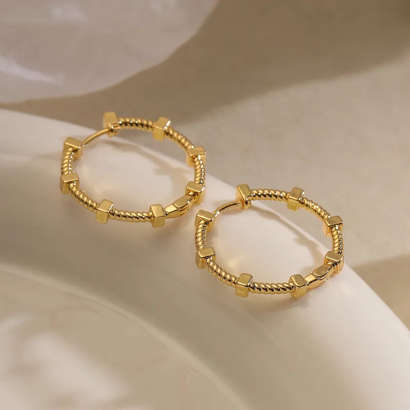 Nicole Textured Hoop Earrings