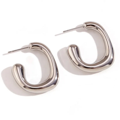 Sculptural High Polished Hoops