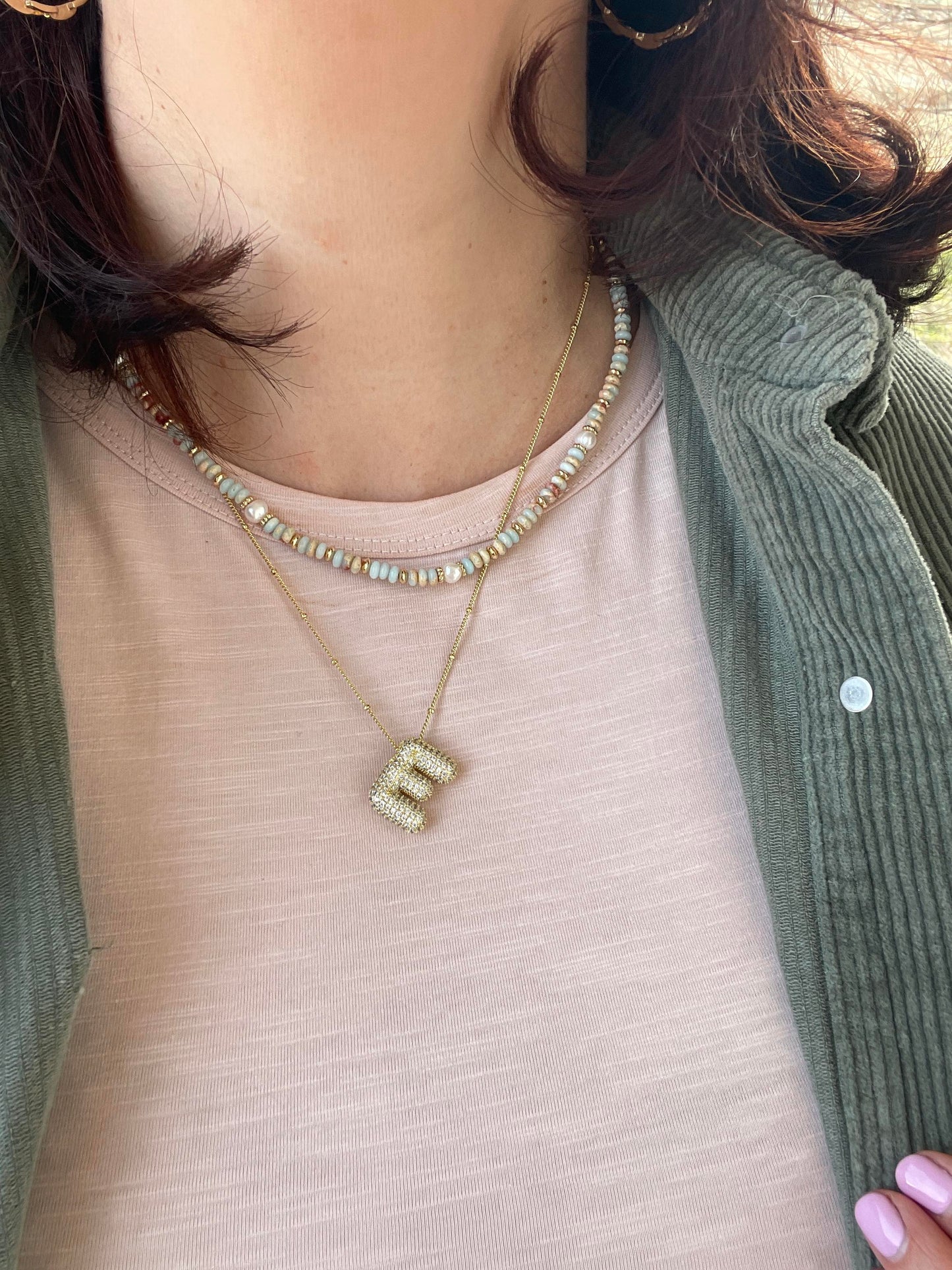 Bubble Initial Pendant Necklace (Pre-Order)