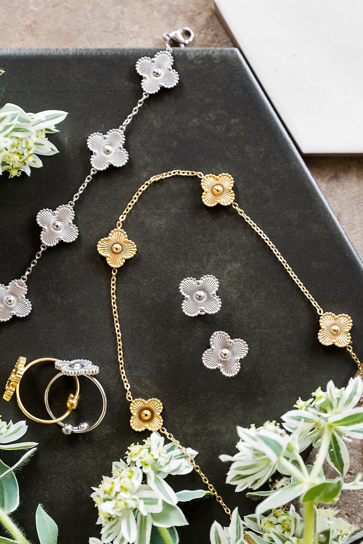 VEITA Jewelry Alchemy Collection Fall 2026 featuring clover jewelry in gold and silver