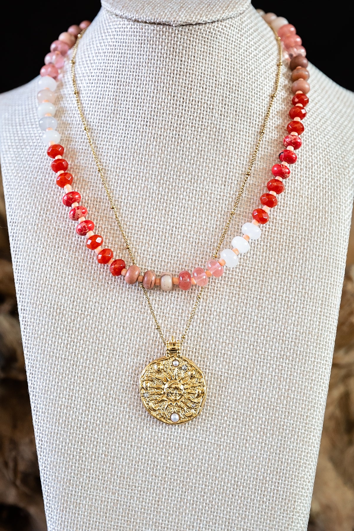 VEITA Jewelry Alchemy Collection Fall 2026 featuring colorful beaded and gold necklaces layered together