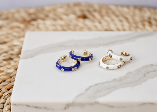 Isla Enamel Hoops (Pre-Order)