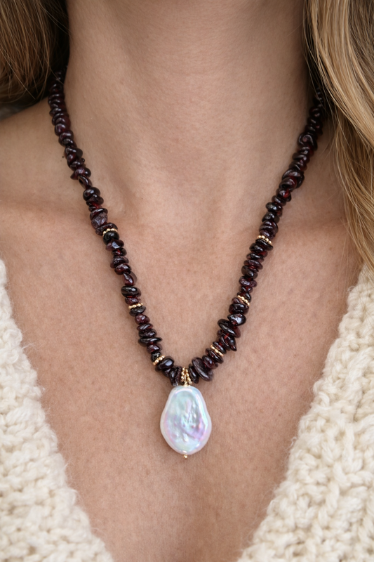 Bohème Necklace in Garnet | Pre-Order