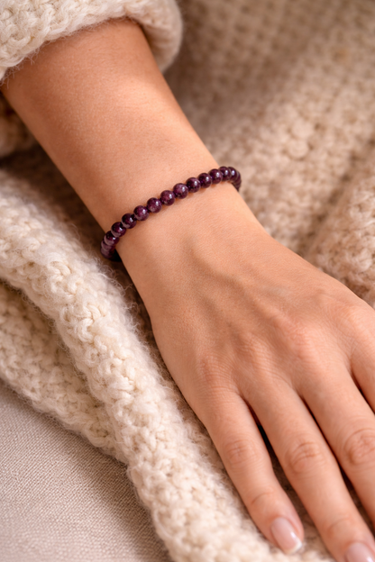 Garnet Beaded Bracelet