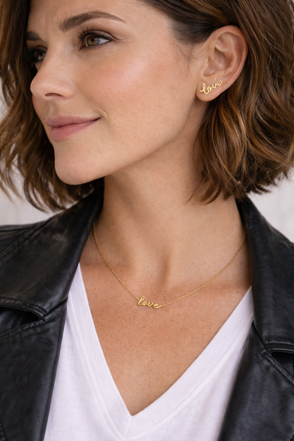 Delicate Love Script Studs