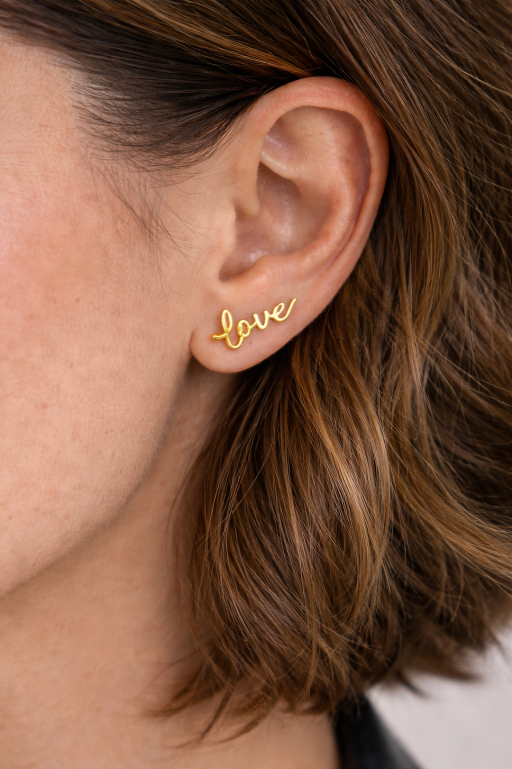 Delicate Love Script Studs